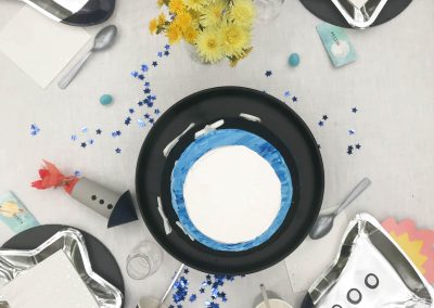 Decoración de fiesta de cumpleaños temática del espacio