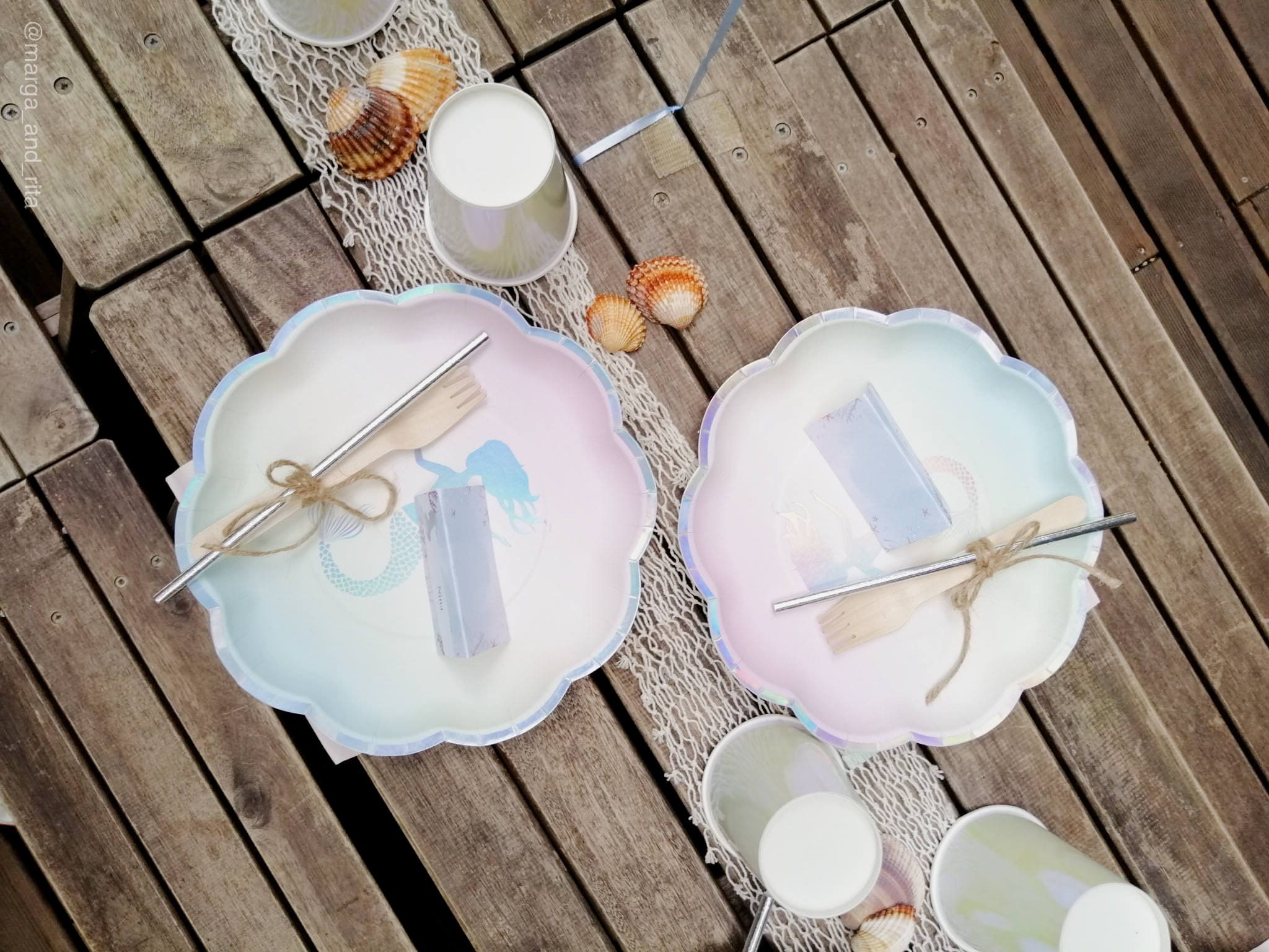 Decoración mesa fiesta de cumpleaños infantil temática de sirena